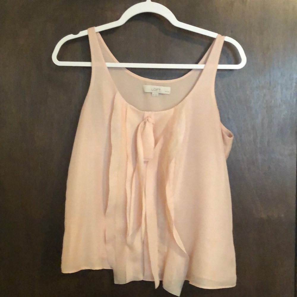 LOFT pink ruffle top